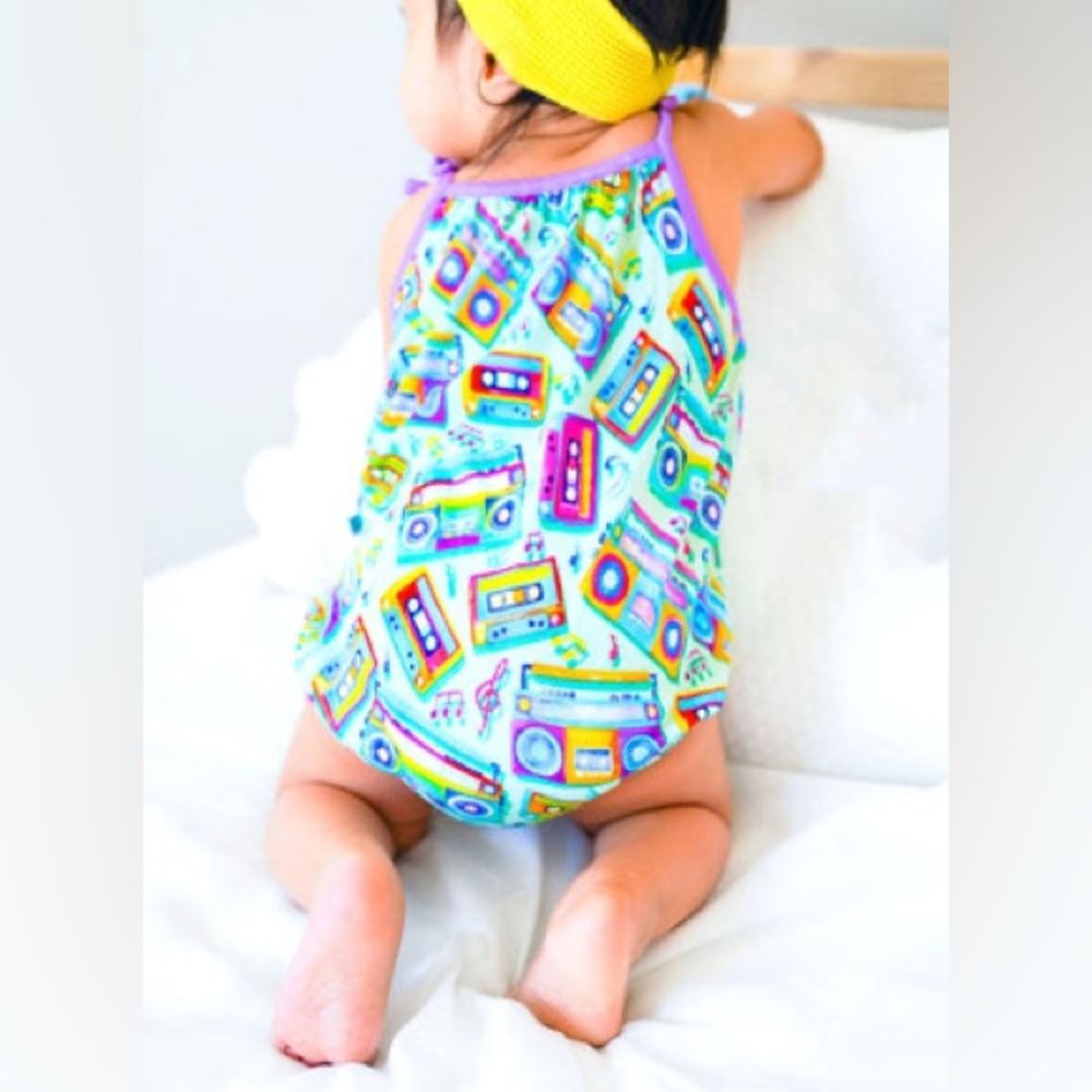 Jesse Birdie Bubble Colorful Music-Themed Kids Romper - Birdie Bean